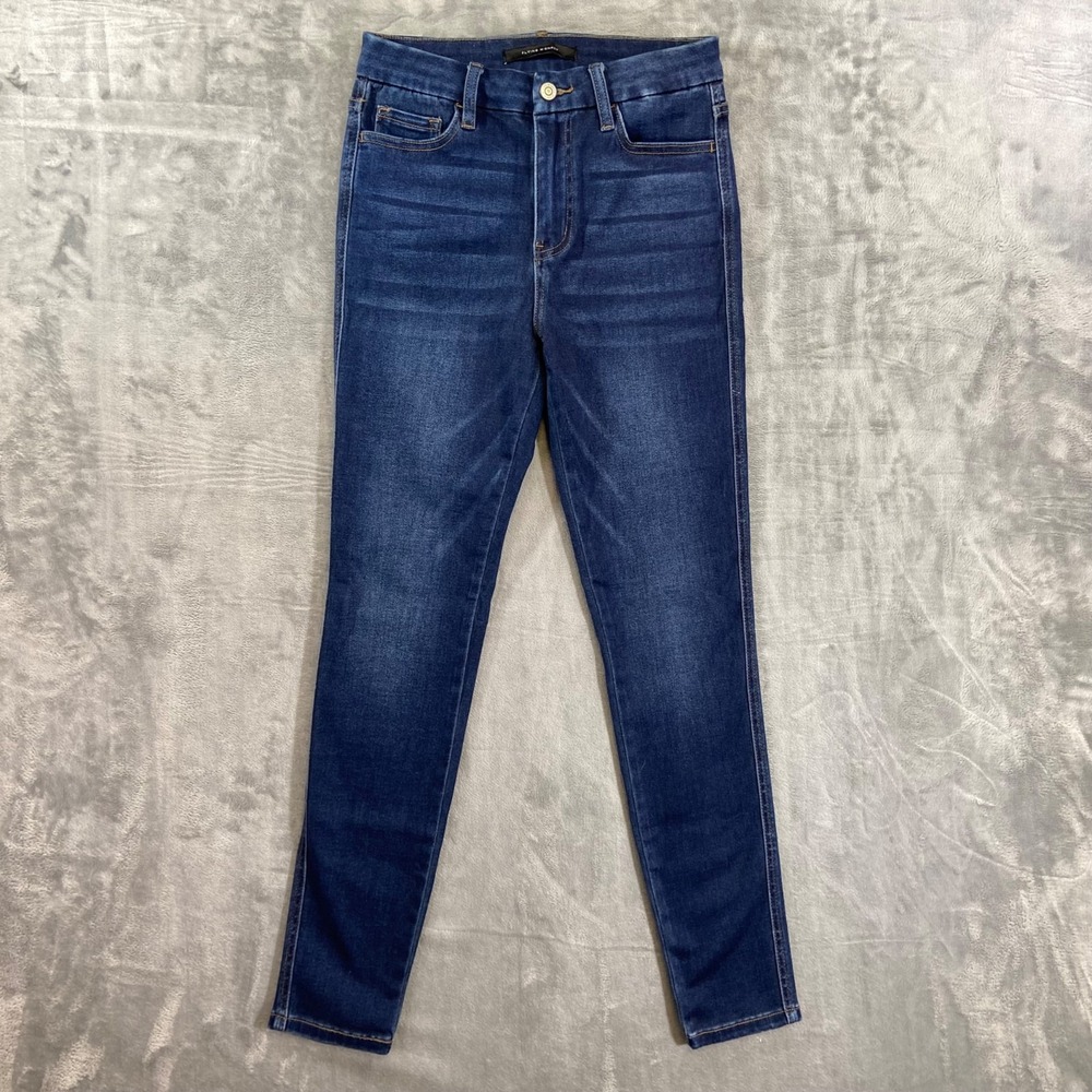 Flying Monkey High Rise Ankle Skinny Jeans Women's Size 28 Blue Dark Wash Denim